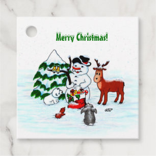 Etiquetas Para Lembrancinhas Feliz Natal! Neve com Amigos