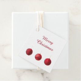 Etiquetas Para Lembrancinhas Feliz Natal Red Balls com texto