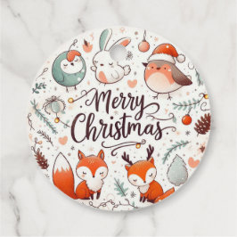 Etiquetas Para Lembrancinhas Feliz Natal Robins e raposas