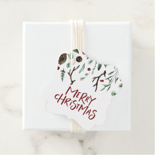 Etiquetas Para Lembrancinhas Feliz Natal Rústica Winter Greenery Berry