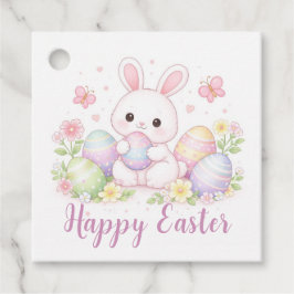 Etiquetas Para Lembrancinhas Feliz Páscoa Design de Primavera - Coelhinho da Pá