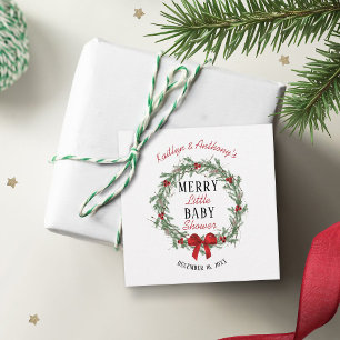 Etiquetas Para Lembrancinhas Feliz Pequeno Chá de fraldas de Natal
