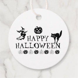 Etiquetas Para Lembrancinhas Feliz presente preto branco-preto de Halloween