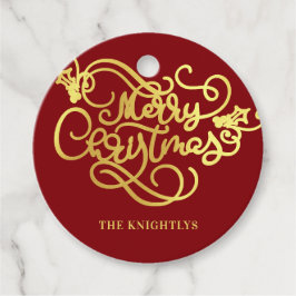 Etiquetas Para Lembrancinhas Feliz Script De Natal Faux Dourado Sua Cor