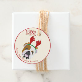 Etiquetas Para Lembrancinhas Felizes Feriados - Bom Natal para o Buldogue Inglê