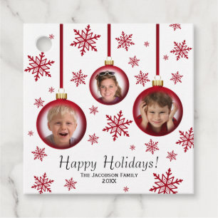 Etiquetas Para Lembrancinhas Felizes Férias Vermelhas Festivas 3 Foto