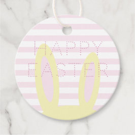 Etiquetas Para Lembrancinhas Felz pascoa | Barras rosadas e amarelas brancas