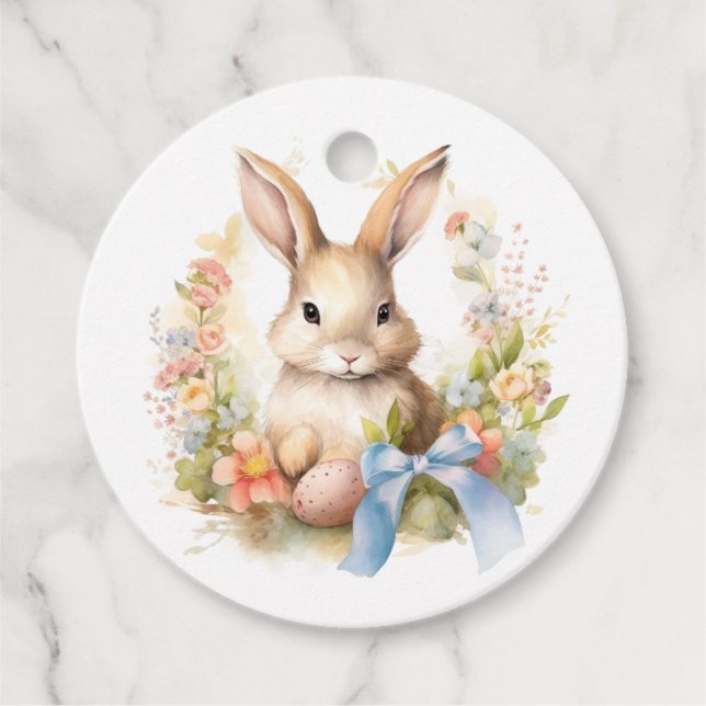 Etiquetas Para Lembrancinhas Felz pascoa Bunny (Frente)