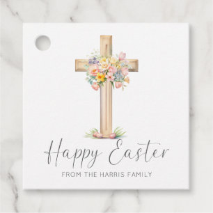 Etiquetas Para Lembrancinhas Felz pascoa Cross Floral