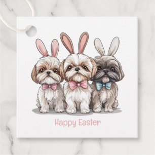 Etiquetas Para Lembrancinhas Felz pascoa Shih Tzu Dogs