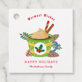 Etiquetas Para Lembrancinhas Feriado de Cacau Quente Verde de Natal