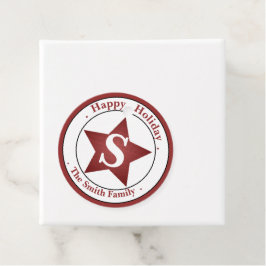 Etiquetas Para Lembrancinhas Feriado Feliz do Nome Personalizado Moderno do Mon