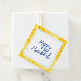 Etiquetas Para Lembrancinhas Feriado Marbelized Paint Art HAPPY HANUKKAH