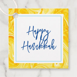 Etiquetas Para Lembrancinhas Feriado Marbelized Paint Art HAPPY HANUKKAH