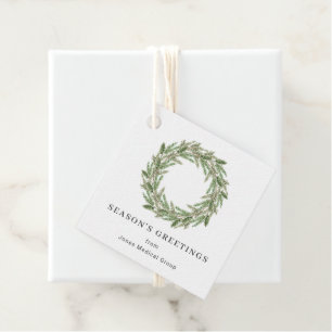 Etiquetas Para Lembrancinhas Feriado Rustic Greenery Pine Wreath Business