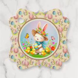 Etiquetas Para Lembrancinhas Férias Feliz das Flores da Páscoa e Coelhinhos da