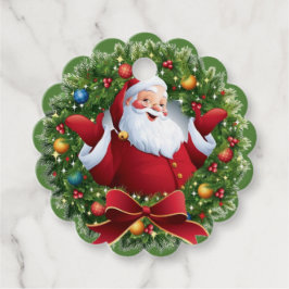 Etiquetas Para Lembrancinhas FesSanta Claus Wreath Wreath Festivo Marcas Favori