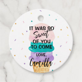 Etiquetas Para Lembrancinhas Festa Cone de Sorvete de Birthday