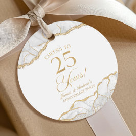 Etiquetas Para Lembrancinhas Festa de 25 de Agate Dourado Elegante