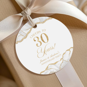 Etiquetas Para Lembrancinhas Festa de 30 de Agate Dourado Elegante