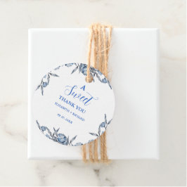 Etiquetas Para Lembrancinhas Festa de agradecimento doce botânico azul elegante