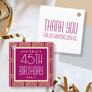 Etiquetas Para Lembrancinhas Festa de Aniversário Art Deco de Qualquer Idade Ob