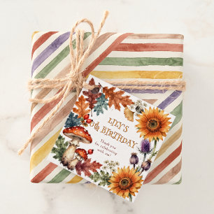 Etiquetas Para Lembrancinhas Festa de Aniversário Botânica de Outono em Aquarel
