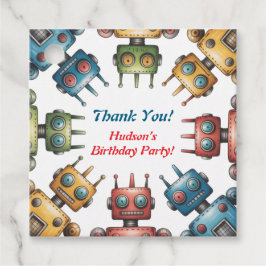 Etiquetas Para Lembrancinhas Festa de aniversário Colorida dos Robôs Retro