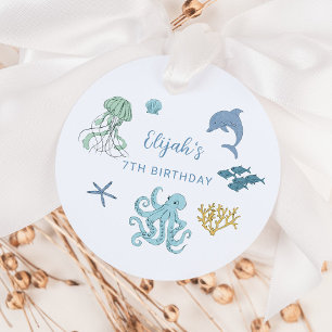 Etiquetas Para Lembrancinhas Festa de aniversário da Criatura do Oceano Azul