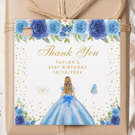 Etiquetas Para Lembrancinhas Festa de aniversário da Princesa Floral Blona Azul