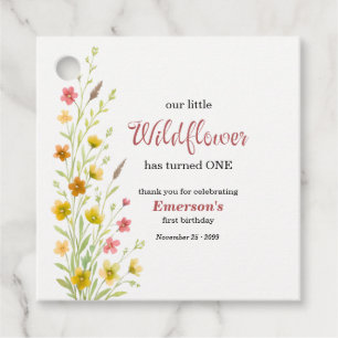 Etiquetas Para Lembrancinhas Festa de Aniversário de 1 Ano da Flor Silvestre Am