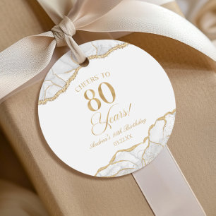 Etiquetas Para Lembrancinhas Festa de aniversário de 80 de Agate Dourado Elegan