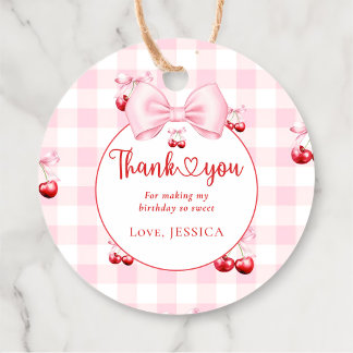 Etiquetas Para Lembrancinhas Festa de aniversário de Cherry de Arco rosa, obrig