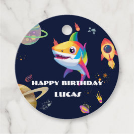Etiquetas Para Lembrancinhas Festa de aniversário de foguetes Galáxia de Tubarã