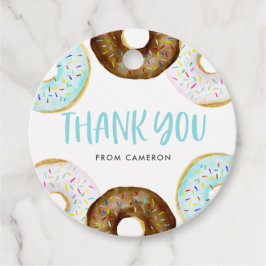 Etiquetas Para Lembrancinhas Festa de aniversário de Rosquinhas Azul e Chocolat