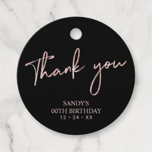 Etiquetas Para Lembrancinhas Festa de aniversário De Script De Pincel Dourado r