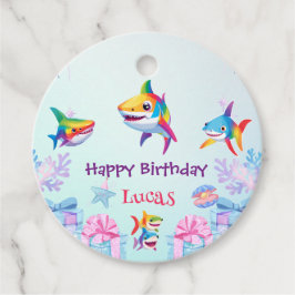 Etiquetas Para Lembrancinhas Festa de aniversário de tubarão-arco-íris divertid