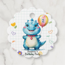 Etiquetas Para Lembrancinhas Festa de aniversário do Balão de Dinossauro Azul e