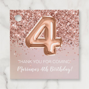 Etiquetas Para Lembrancinhas Festa de Aniversário do rosa Dourado Kids Girly 4t
