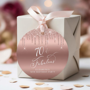 Etiquetas Para Lembrancinhas Festa de aniversário Glitter 70 Dourada Obrigado