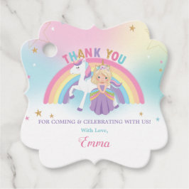 Etiquetas Para Lembrancinhas Festa de aniversário Loira Princesa Unicorn Obriga