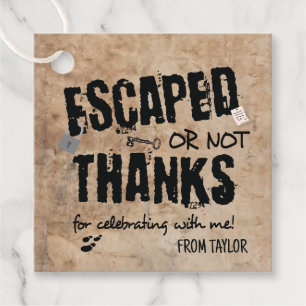 Etiquetas Para Lembrancinhas Festa de Aniversário no Escape Room Obrigado