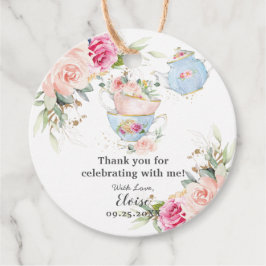 Etiquetas Para Lembrancinhas Festa de Chá Alta Floral Blush Bebê Aniversário Ca