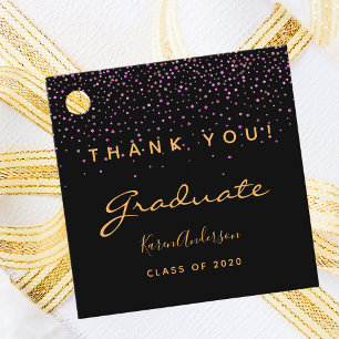 Etiquetas Para Lembrancinhas Festa de formatura 2020 obrigado de ouro roxo pret