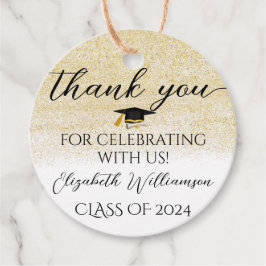 Etiquetas Para Lembrancinhas Festa de formatura script Glitter do Boné - Obriga