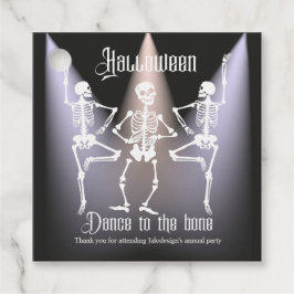 Etiquetas Para Lembrancinhas Festa de Halloween com Esqueleto Preto Dançando Di