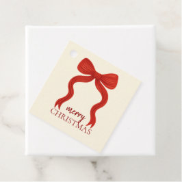 Etiquetas Para Lembrancinhas Festa de Natal com Laço Vermelho Elegante - 