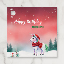 Etiquetas Para Lembrancinhas Festa de natal de Papais noeis de unicórnio