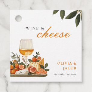 Etiquetas Para Lembrancinhas Festa de Noivado com Vinho e Queijo