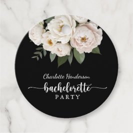 Etiquetas Para Lembrancinhas Festa de solteira Floral Preta E Branca